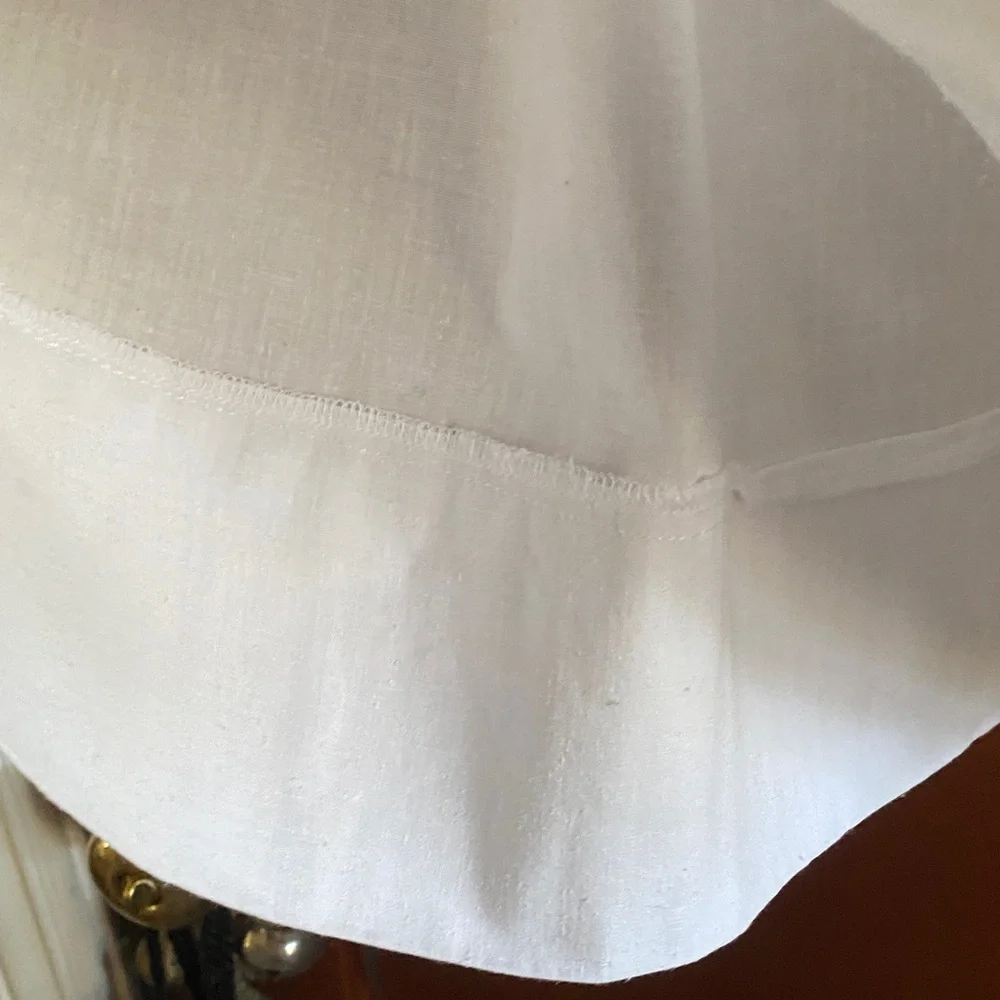 Vintage Mexican colonial cottonWhite and Blue Embroidered Dress - Picture 6 of 7